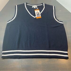 Navy Blue V-Neck Sweater Vest